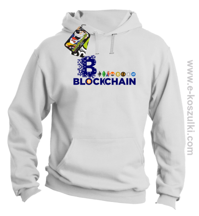 BLOCKCHAIN Fan Symbols - bluza męska z kapturem biała