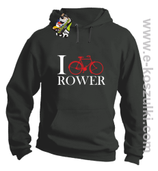 I love rower - bluza z kapturem szary