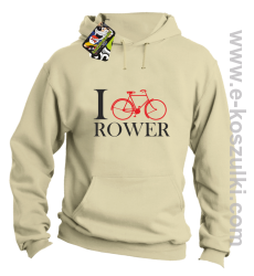  I love rower - bluza z kapturem beżowy