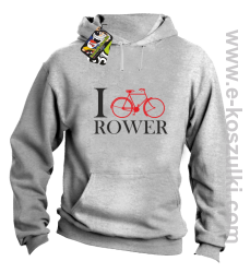 I love rower - bluza z kapturem melanż