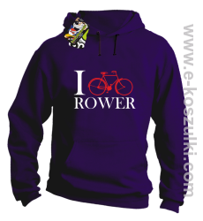 I love rower - bluza z kapturem fioletowy