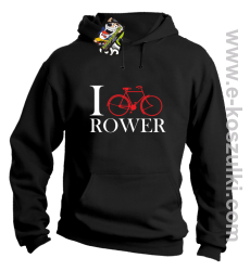 I love rower - bluza z kapturem czarny