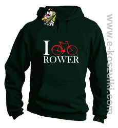 I love rower - bluza z kapturem butelkowy