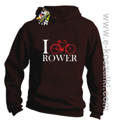 I love rower - bluza z kapturem brązowy