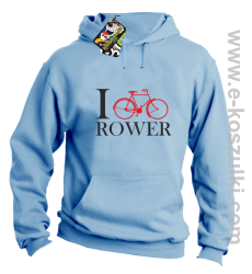 I love rower - bluza z kapturem błękitny
