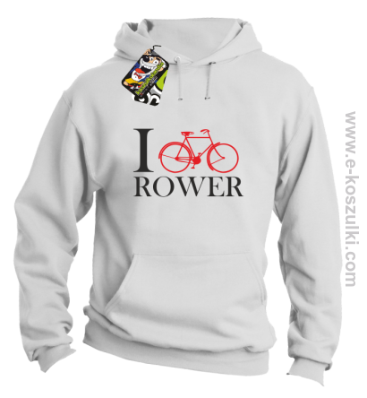I love rower - bluza z kapturem biały