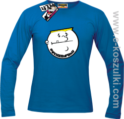Wuss up bro - longsleeve męski - niebieski