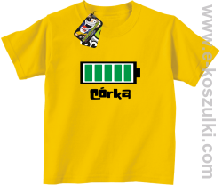 Córka Bateria 100% - koszulka dziecięca żółta