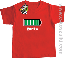 Córka Bateria 100% - koszulka dziecięca czerwona
