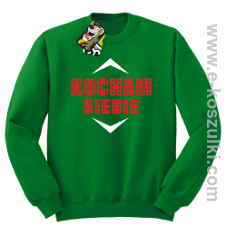 Kocham siebie - bluza bez kaptura zielona