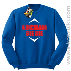 Kocham siebie - bluza bez kaptura niebieska