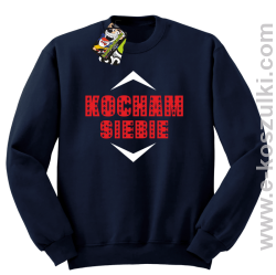 Kocham siebie - bluza bez kaptura granatowa
