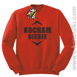 Kocham siebie - bluza bez kaptura czerwona