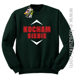 Kocham siebie - bluza bez kaptura butelkowa