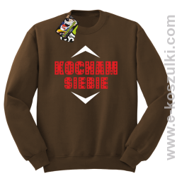 Kocham siebie - bluza bez kaptura brązowa
