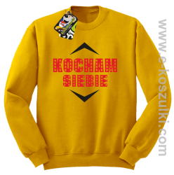 Kocham siebie - bluza bez kaptura żółta