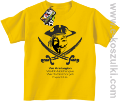 Anonymous We are Legion We Do Not Forget We Do Not Forgive Expect Us - koszulka dziecięca żółta