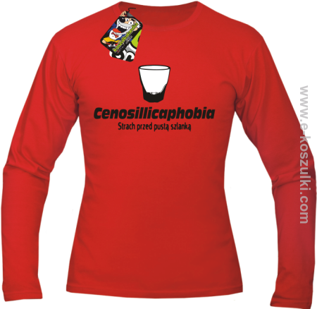Cenosillicaphobia strach przed szklanką - longsleeve męski