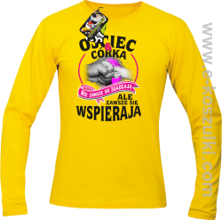 Ojciec i Córka nie zawsze się zgadzają ale zawsze się wspierają - longsleeve męski żółty