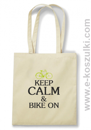 Keep Calm & Bike On - torba bawełniana beżowy