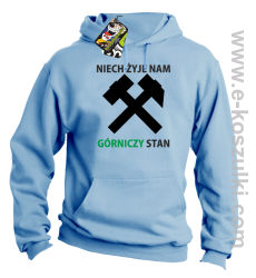 Niech żyje nam górniczy stan - bluza z kapturem błękitna