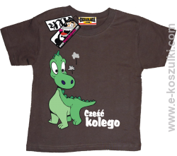 Smoczek cześć kolego koszulka dziecięca - brązowy