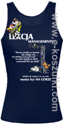 Lekcja managementu - morał musisz być na górze - top damski granatowy