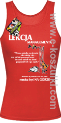 Lekcja managementu - morał musisz być na górze - top damski czerwony