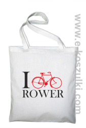 I love rower - torba bawełniana biały