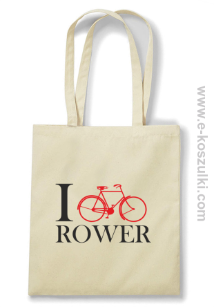 I love rower - torba bawełniana beżowy