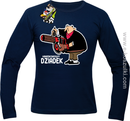 Hardkorowy Dziadek z karabinem maszynowym - Longsleeve męski