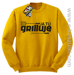 Ja tu grilluję  - bluza bez kaptura żółty