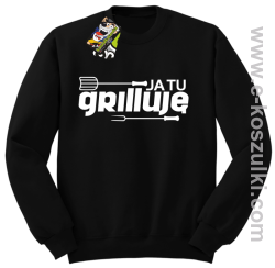 Ja tu grilluję  - bluza bez kaptura czarny