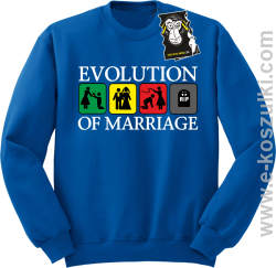 Evolution of marriage - bluza z nadrukiem na każdą okazję bez kaptura niebieska