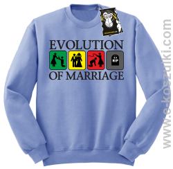 Evolution of marriage - bluza z nadrukiem na każdą okazję bez kaptura błękitna