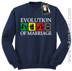 Evolution of marriage - bluza z nadrukiem na każdą okazję bez kaptura granatowa