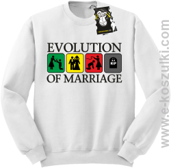 Evolution of marriage - bluza z nadrukiem na każdą okazję bez kaptura biała