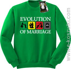 Evolution of marriage - bluza z nadrukiem na każdą okazję bez kaptura zielona
