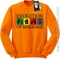 Evolution of marriage - bluza z nadrukiem na każdą okazję bez kaptura pomarańczowa