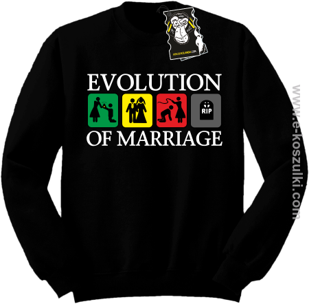 Evolution of marriage - bluza z nadrukiem na każdą okazję bez kaptura