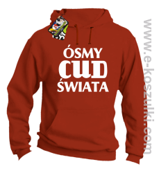 Ósmy cud świata - bluza z kapturem pomarańczowa