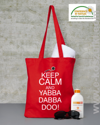 Keep Calm and Yabba Dabba Doo! - Eco torba czerwony