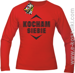 Kocham siebie - longsleeve męski czerwony