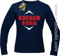 Kocham siebie - longsleeve męski granatowy