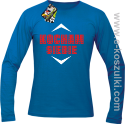 Kocham siebie - longsleeve męski niebieski
