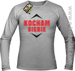 Kocham siebie - longsleeve męski melanż