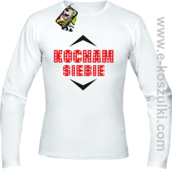 Kocham siebie - longsleeve męski biały