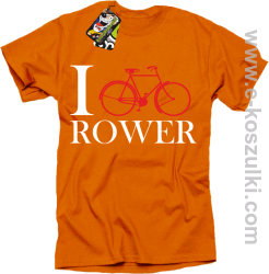 I love rower - koszulka męska pomarańczowy
