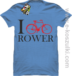 I love rower - koszulka męska błękitny