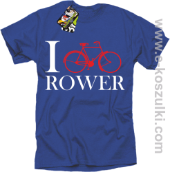 I love rower - koszulka męska niebieski